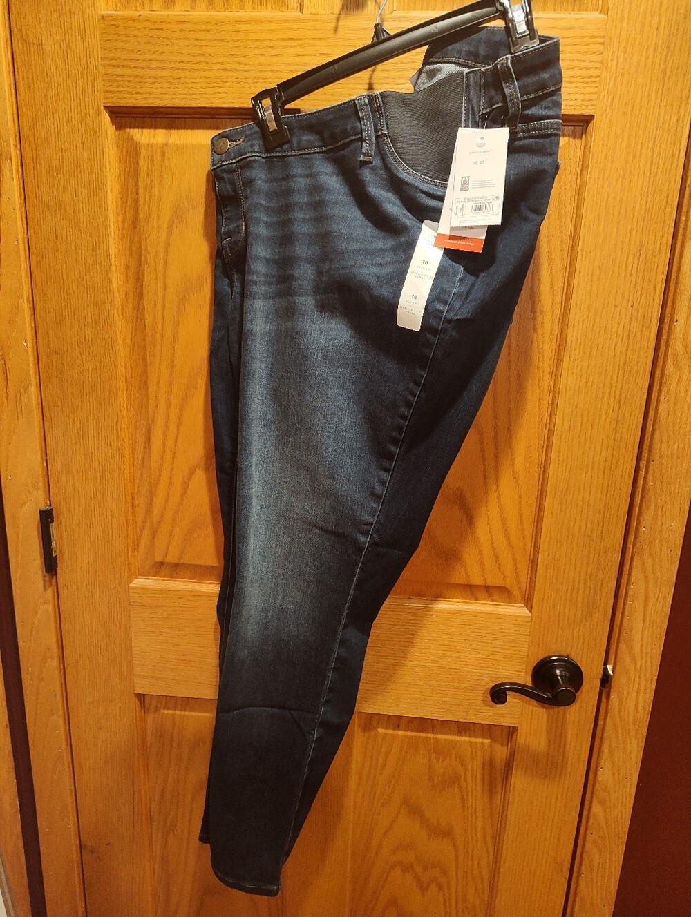 Isabel Maternity Dark Blue Stretch Jeans - With Elastic Side Panels